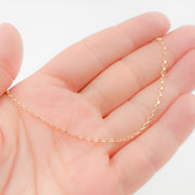 Yellow Gold Diamond Cut Oval Link Necklace